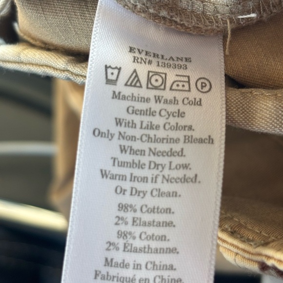 Everlane Lightweight Relaxed Fit Chino Pants Khaki Straight-Leg Cotton Twill - Picture 7 of 10